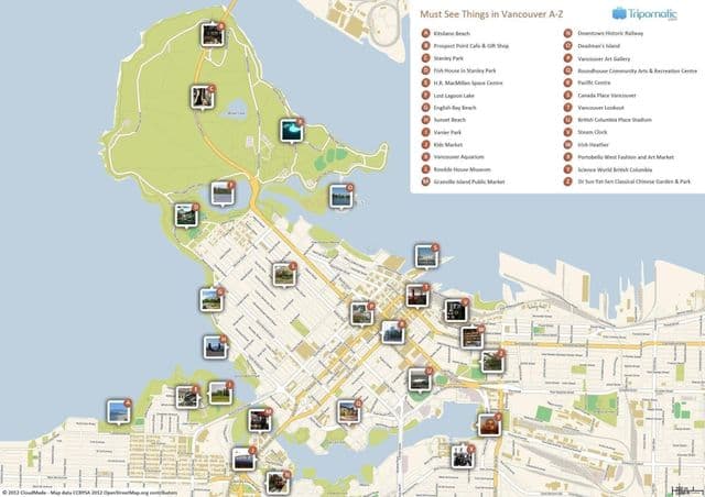 温哥华景点地图