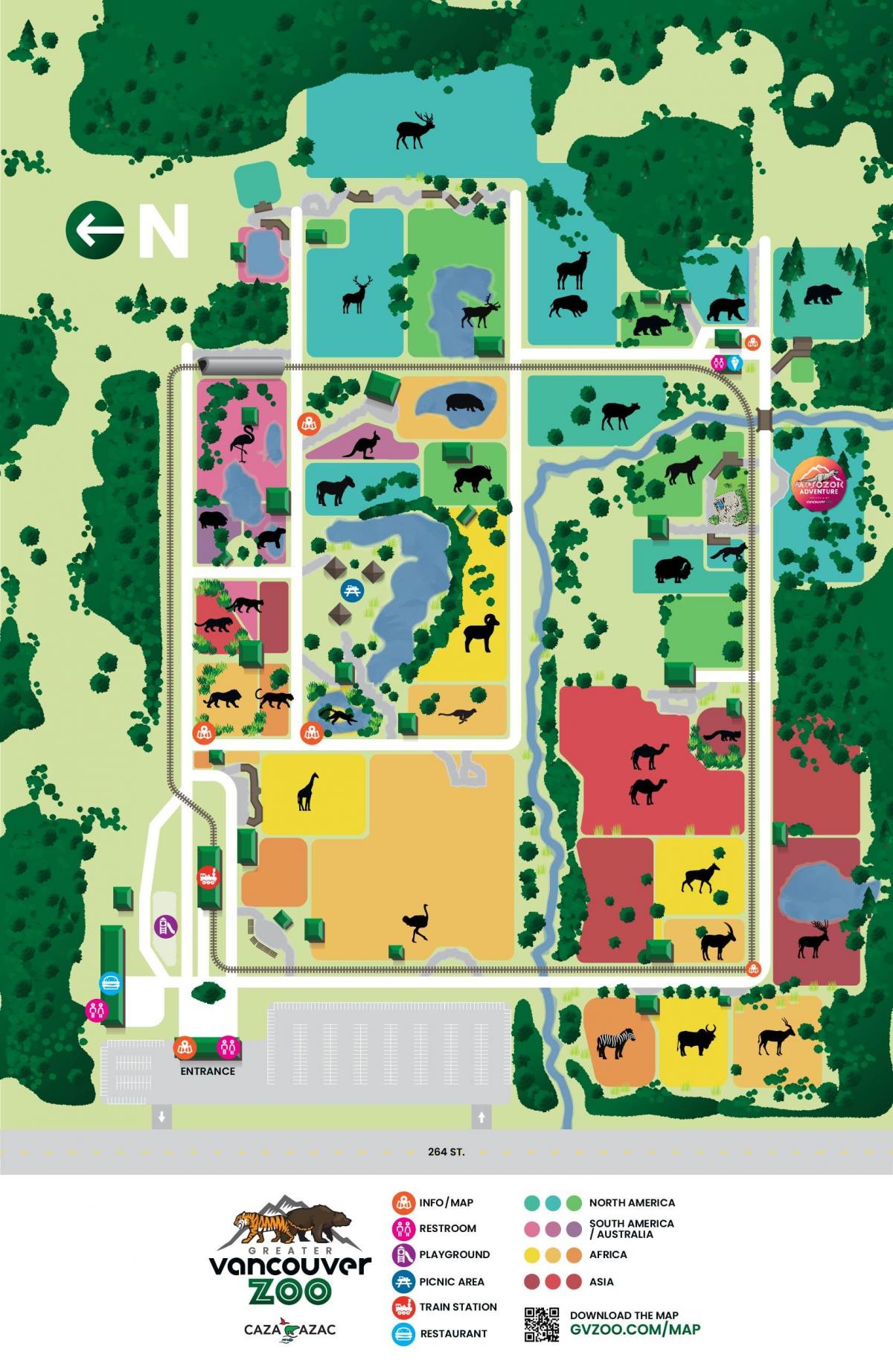 温哥华动物园公园地图
